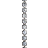 Sterling silver, rhodium plated, small or large round brilliant cut, cubic zirconia, rub over, 7" tennis bracelet.